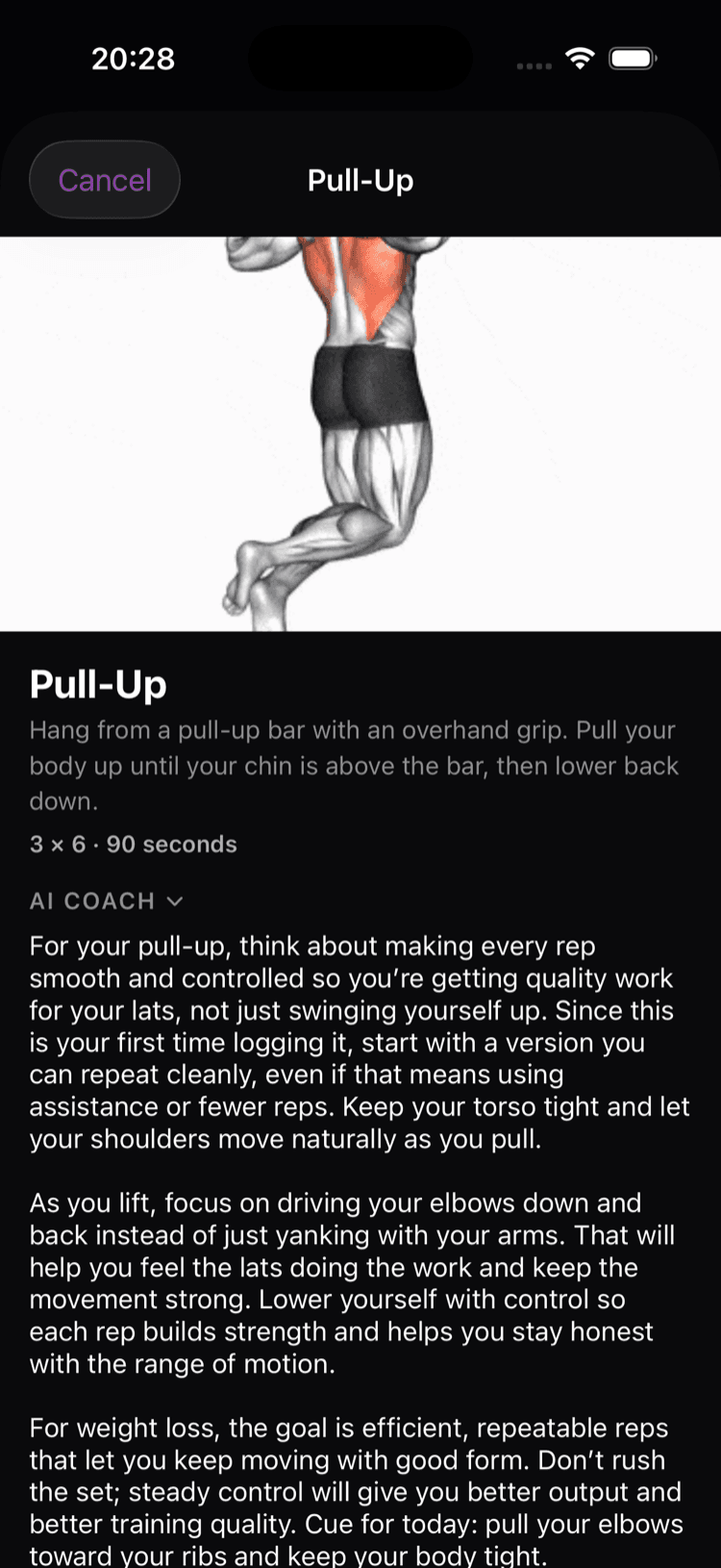 AI Coach on every exercise